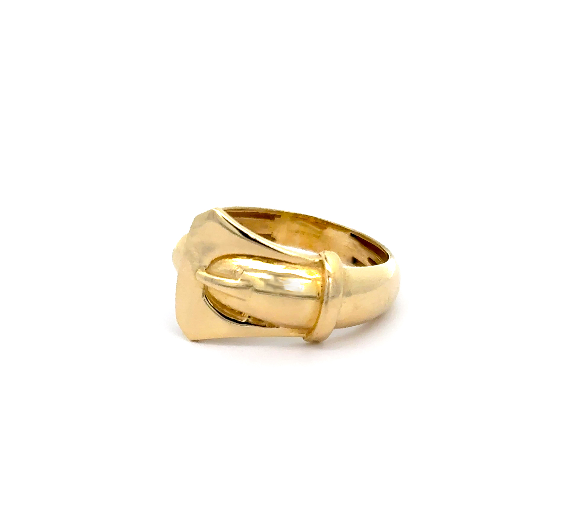9K Plain Yellow Gold Buckle Ring